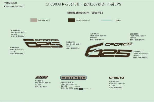 DECAL KITS (WITHOUT EPS, TRUE TIMBER CAMO) 