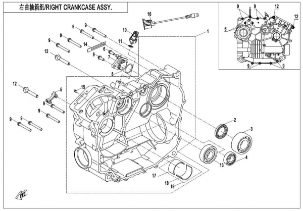 RIGHT CRANKCASE ASSY