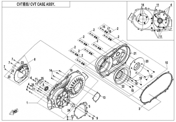 CVT CASE ASSY.