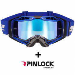 LS2 AURA PRO GOGGLE BLACK BLUE WITH IRIDIUM VISOR