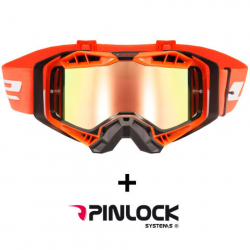 LS2 AURA PRO GOGGLE BLACK ORANGE WITH IRIDIUM VISOR