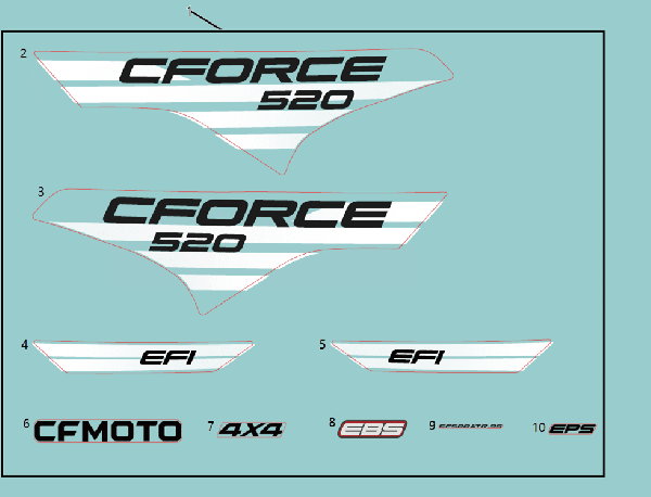 Nálepky (EU167, FORCE RED, LAVA ORANGE)