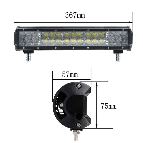 Dvojradová svetelná rampa Teehon (90 W, 367 mm)
