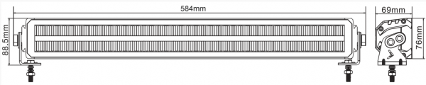 SHARK LED Light Bar EU homologated OSRAM 22