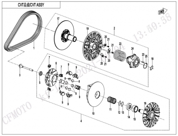Variátor CVT II (pre mechanické brzdenie z kopca)