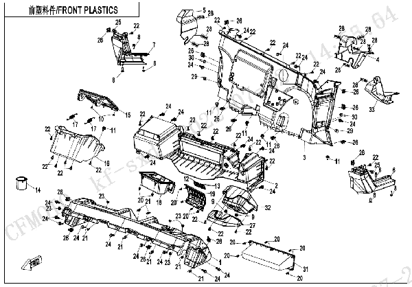 F04‑2-B‑V1 FRONT PLASTICS (FOR TFT)