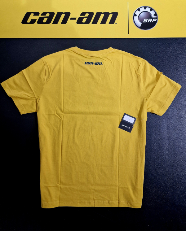 Pánske tričko BRP žlté / veľký modrý nápis can-am