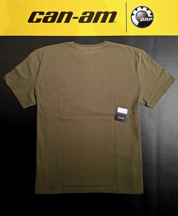 Pánske tričko BRP ZELENO-hnedé / čierny nápis can-am