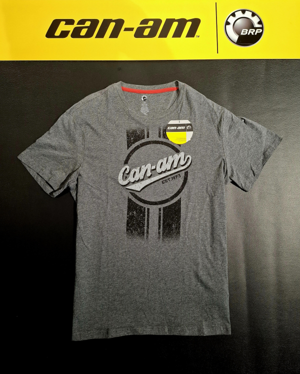 Pánske tričko BRP sivé / bielo-čierne logo can-am