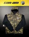Pánska mikina BRP s kapucňou kamufláž / biele logo can-am