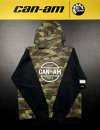 Pánska mikina BRP s kapucňou kamufláž / biele logo can-am