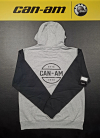 Pánska mikina BRP s kapucňou sivo-čierna / čierne logo can-am