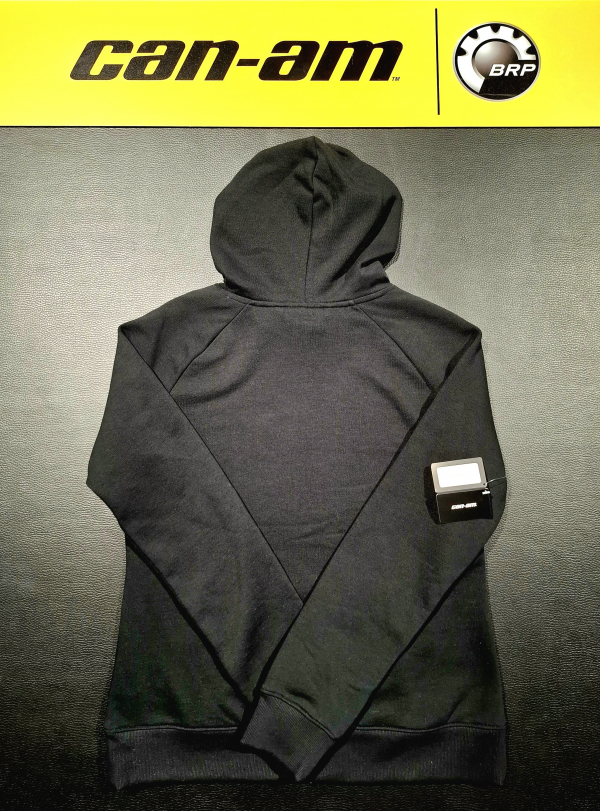 Dámska mikina BRP s kapucňou čierna / biele logo can-am
