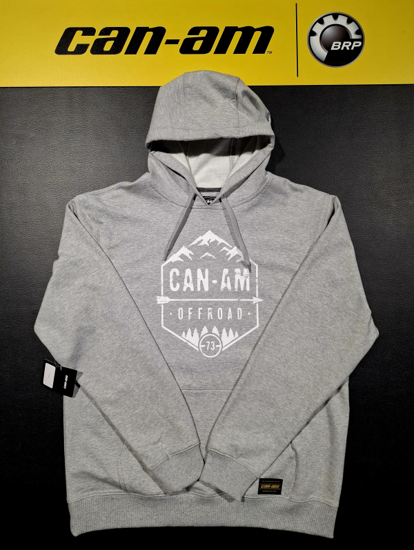 Pánska mikina BRP s kapucňou sivá / biele logo can-am