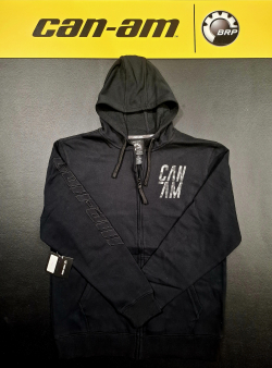 Pánska mikina BRP na zips čierna / camo nápis can-am