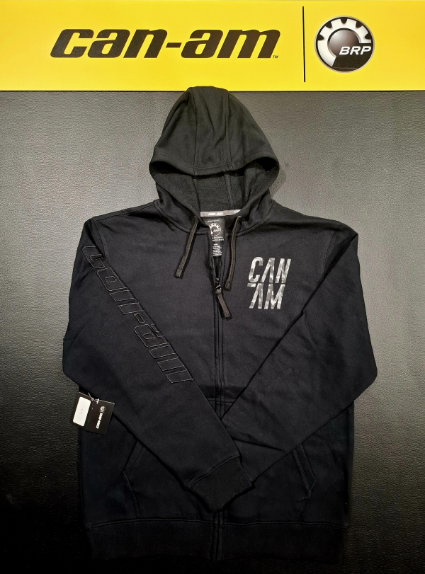 Pánska mikina BRP na zips čierna / camo nápis can-am