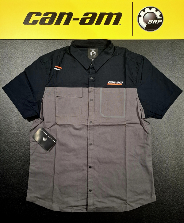 Pánska košeľa BRP sivo-čierna, krátky rukáv