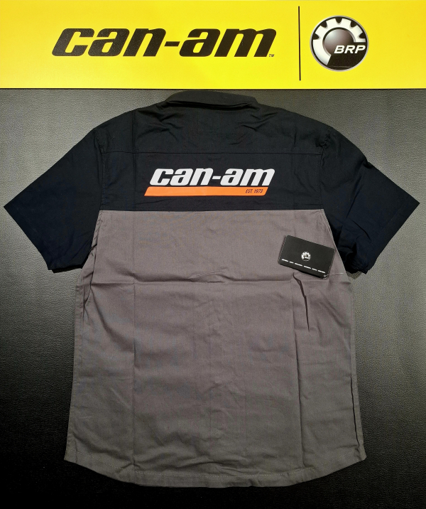 Pánska košeľa BRP sivo-čierna, krátky rukáv