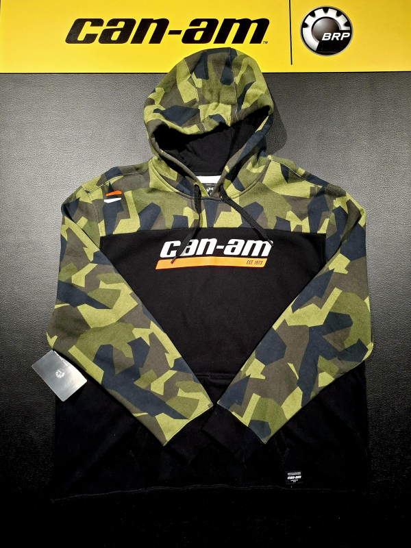 Pánska mikina BRP čierno-camo / nápis can-am