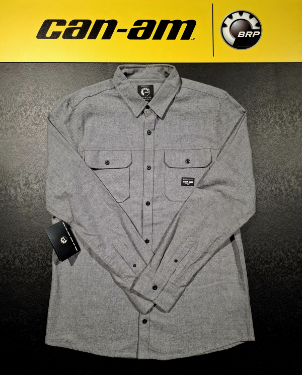 Pánska flanelová košeľa BRP sivá s dlhým rukávom