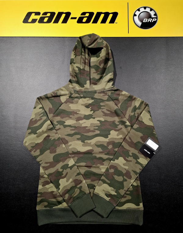 Dámska mikina BRP maskáčová s dlhým rukávom / biely nápis can-am