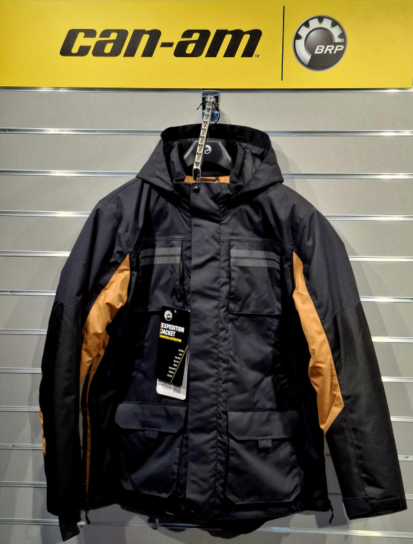 Pánska expedičná zimná bunda BRP hnedá / logo can-am