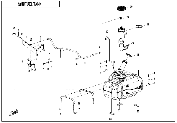 F12‑B FUEL TANK (FOR NON FUEL EVAPORATION SYSTEM)