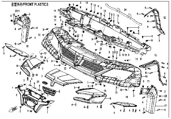 F04‑1 FRONT PLASTICS