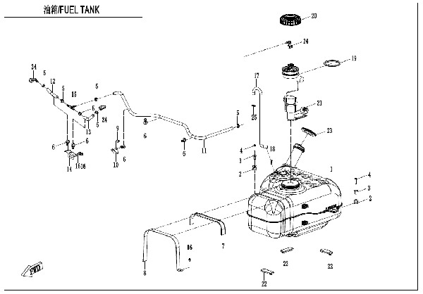 F12‑B FUEL TANK(FOR NON FUEL EVAPORATION SYSTEM)
