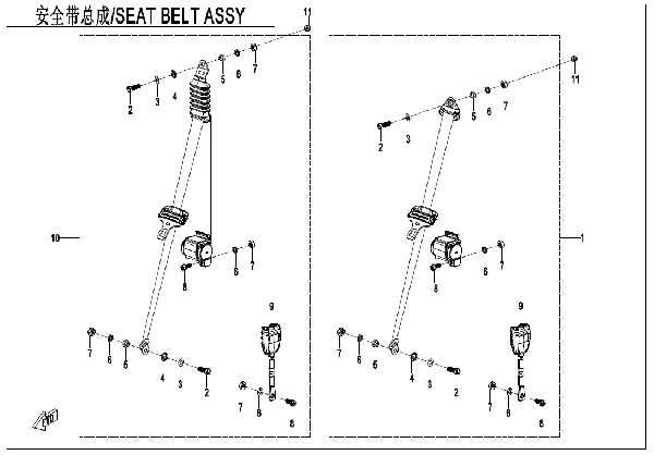 F34‑2 SEAT BELT ASSY (PASSENGERS)