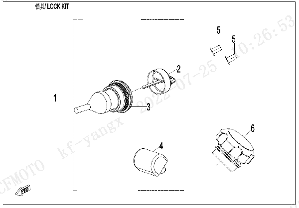 F01‑B LOCK KIT(FUEL TANK CAP WITHOUT KEYHOLE)