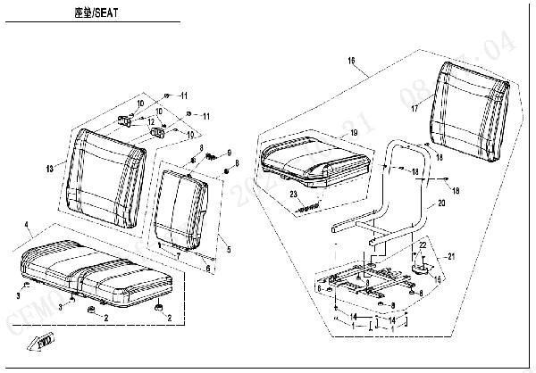 F13‑1 FRONT SEAT (NON HEATING EQUIPMENT)