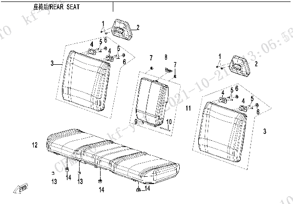 F13‑2 REAR SEAT