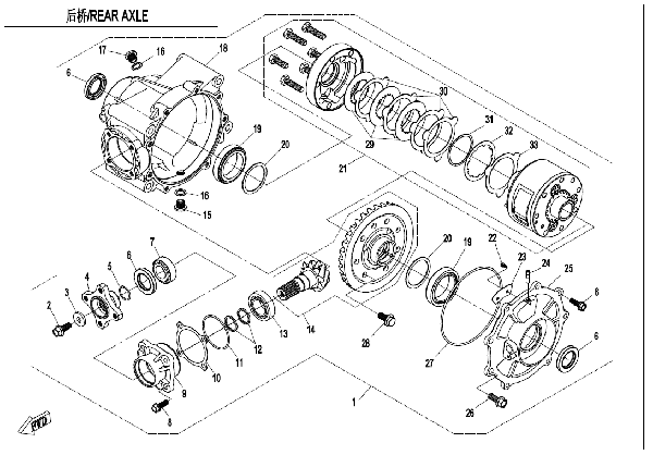 F33‑A REAR AXLE (AUTOMATIC LOCK DIFFERENTIAL)