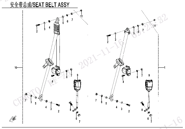 F34‑2 SEAT BELT ASSY (FRONT SEAT)