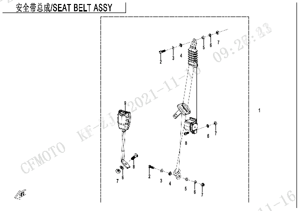 F34‑4 SEAT BELT ASSY (BACK SEAT)