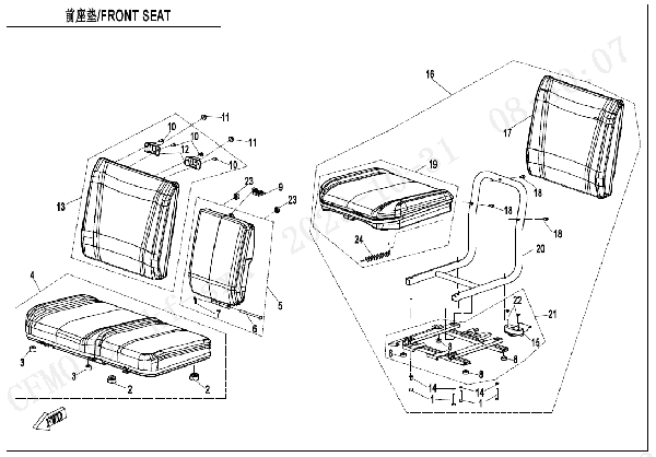 F13‑1 FRONT SEAT (NON HEATING EQUIPMENT)