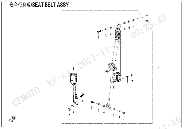 F34-1 SEATBELT ASSY (FRONT SEAT)