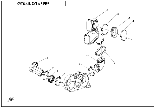 F00‑2 CVT AIR PIPE@^SIDE COVER