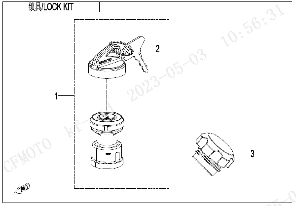 F01‑B-V2 LOCK KIT(FUEL TANK CAP WITHOUT KEYHOLE)