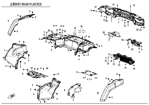 F04‑4 REAR PLASTICS
