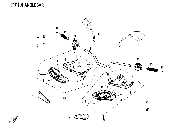 F10‑1-V2 HANDLEBAR
