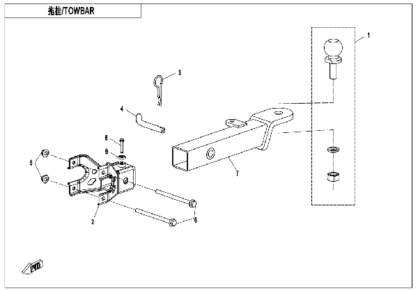F40‑A TOWBAR (PIN SHAFT CONNECTION)