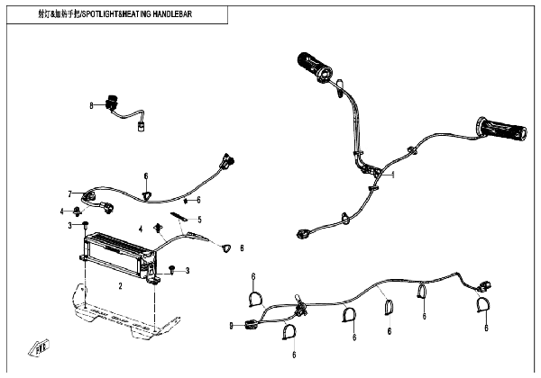 F80-3 SPOTLIGHT@^HEATING HANDLEBAR (OVERLAND) 