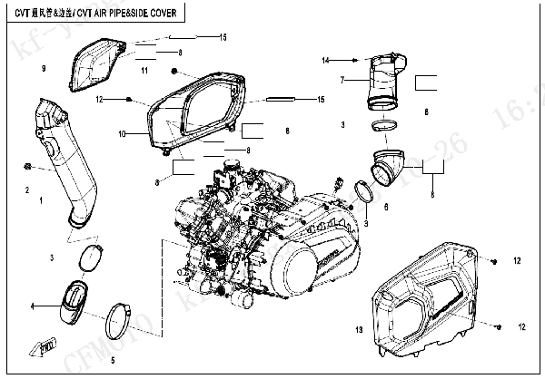 F00‑2 CVT AIR PIPE@^SIDE COVER
