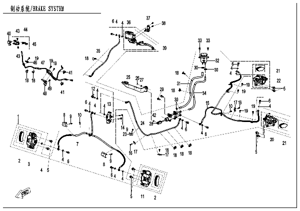 F08‑A-V2 BRAKE SYSTEM‑RH