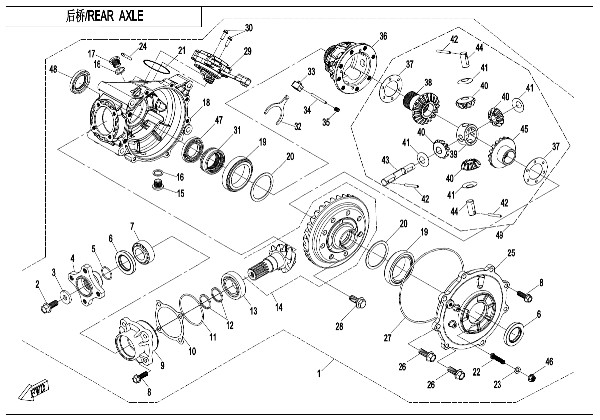 F33‑A REAR AXLE (ON CAMMAND)