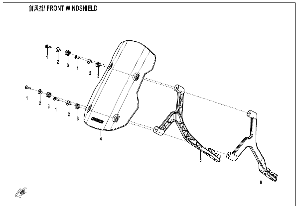 F80‑1 FRONT WINDSHIELD (OVERLAND)