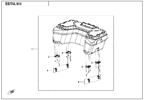 F80-5-A REAR BOX (OVERLAND, SINGLE BOX)