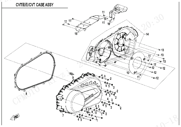 E01-3 CVT CASE ASSY